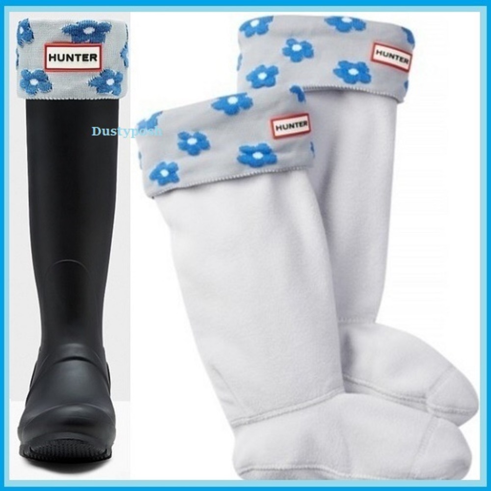 Hunter Original Tall Floral Boot Socks Fleece M L